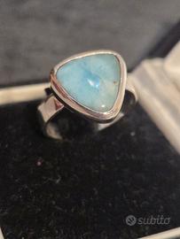 Anello argento 925 e larimar
