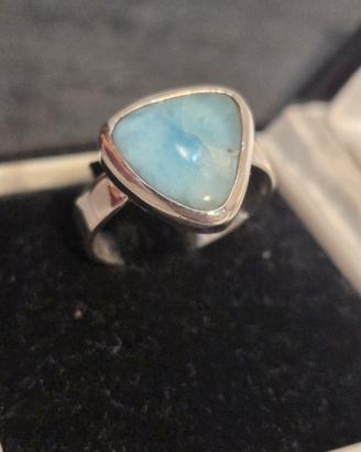 Anello argento 925 e larimar