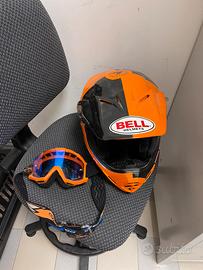 Casco e mascherina motocross bells