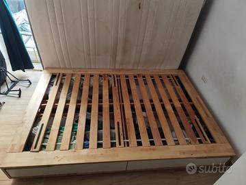 letto alla francese con cassettoni