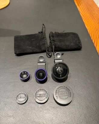 Kit lenti 3 in 1 per smartphone a clip