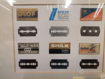 Lamette da barba, collezione con cornice