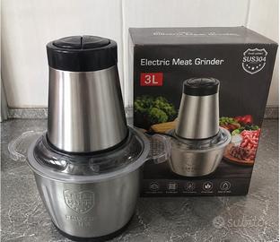tritatutto elettrico 3 litri inox nuovo