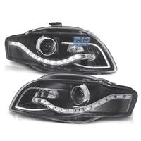 FARI AUDI A4 B7 04-08 LUCE DIURNA DRL SFONDO NERO