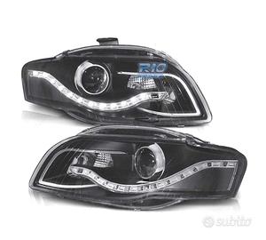 FARI AUDI A4 B7 04-08 LUCE DIURNA DRL SFONDO NERO