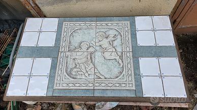 Top Tavolino Artigianale in Ceramica e Legno