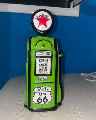 Salvadanaio vintage pompa benzina Route 66 ceramic