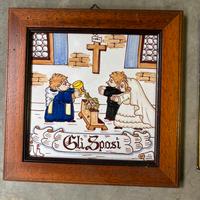 Piastrella decorativa “Viva gli sposi”