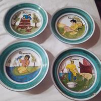 Piatti, ornamentali, da muro, quattro stagioni 