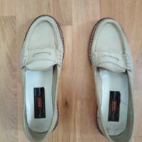 scarpa,mocassini  SISLEY pelle nubuck avorio 37