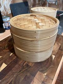 Vaporiera in bamboo