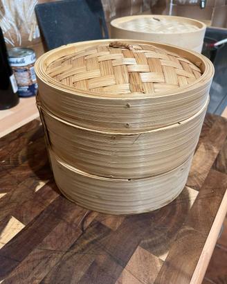 Vaporiera in bamboo