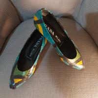Prada décolleté tacco 2 cm in pitone