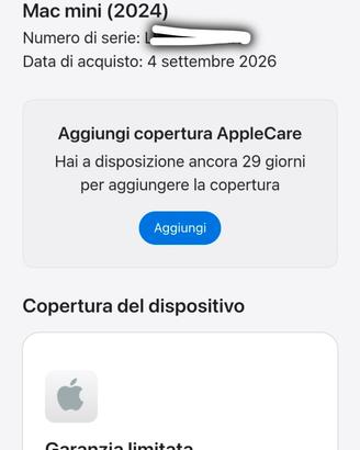 Mac Mini M4 Pro 24GB RAM 512 GB Garanzia Apple