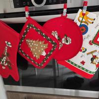 Set natalizio cucina in cotone 