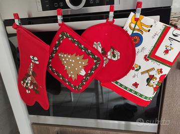 Set natalizio cucina in cotone 