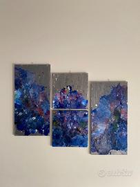 Quadro astratto originale su 4 tele