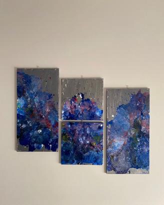 Quadro astratto originale su 4 tele