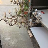 lampadari vintage in bronzo con gocce 