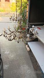 lampadari vintage in bronzo con gocce 