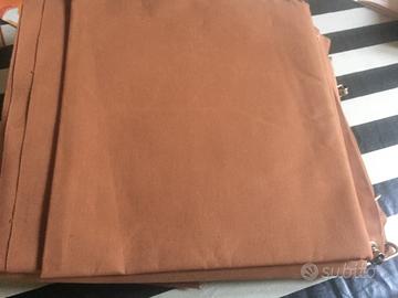 Tele Olona marrone, verde, rigata, per tendoni