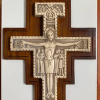 Crocifisso di san Damiano vintage in resine