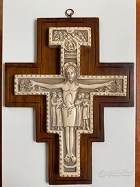 Crocifisso di san Damiano vintage in resine