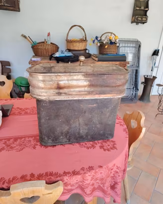 Antico scaldacqua Rame -caldaia -fioriera fine 800