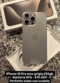 Iphone 16 pro max 256gb grigio