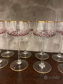 Servizii antico 18 calici bordati in oro
