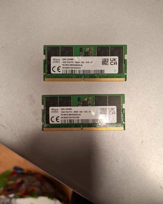 Ram 32gb (16x2) ddr5  sodimm Notebook Hynix 4800