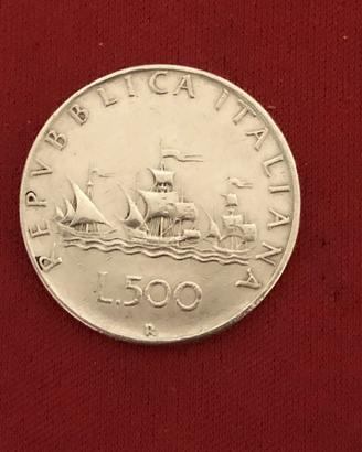Moneta da 500 lire argento caravelle