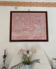 Quadro artigianale con lavorazione all’uncinetto
