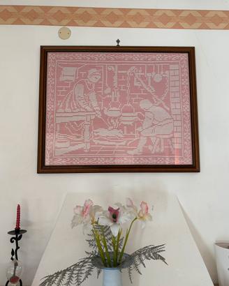 Quadro artigianale con lavorazione all’uncinetto