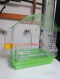 gabbia per canarini/uccelli piccola più accessori 