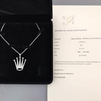 Collana artigianale con diamanti -oro bianco 18 kt