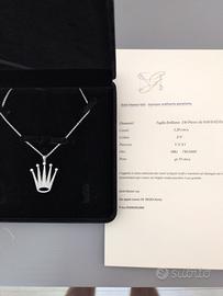 Collana artigianale con diamanti -oro bianco 18 kt