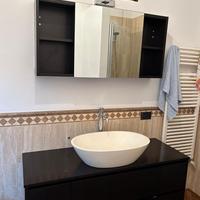 Composizione mobile bagno in legno color nero