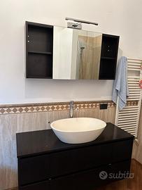 Composizione mobile bagno in legno color nero