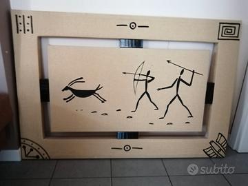 Quadro grande con scena di caccia stilizzata