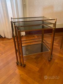 Serie 3 carrelli in ottone