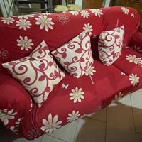 Divano 3 posti rivestimento ecopelle rosso