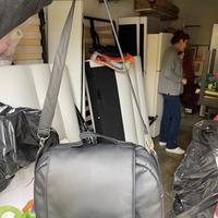 Passeggino trio in pelle nera