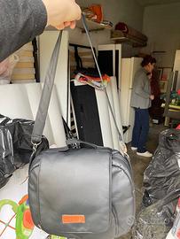 Passeggino trio in pelle nera