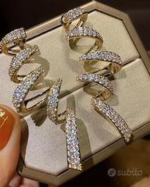 orecchini a spirale in cubic zirconia