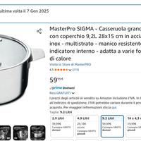 Casseruola Master Pro Sigma 9,2 l nuova