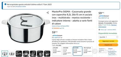 Casseruola Master Pro Sigma 9,2 l nuova