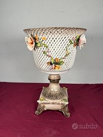 Vaso vintage centro tavolo decorativo Bassano.