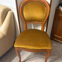 Sedia in legno e velluto