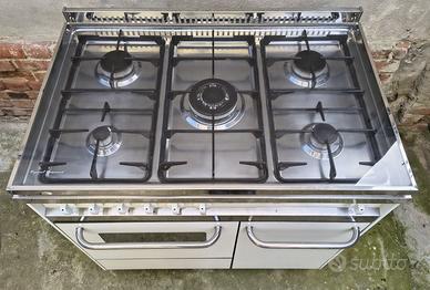 Cucina GAS LOFRA Inox Bianca 5 Fuochi Forno gpl
